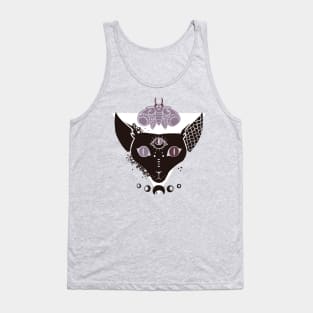 Sphynx Cat, Moth, Third Eye, And Triangle Tank Top